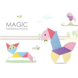 Klocki Magnetyczny Tangram - Magic Big Tangram 100el.